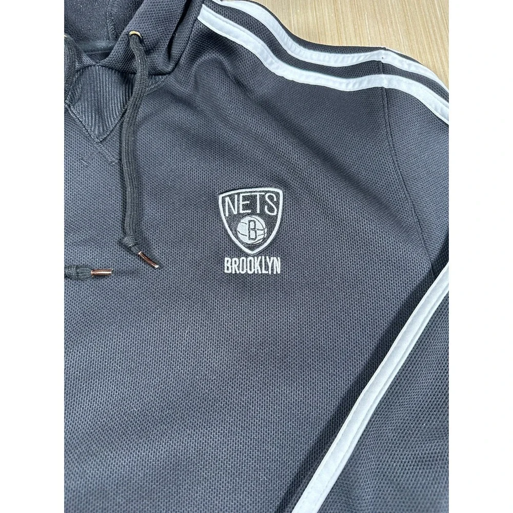 Adidas‎ Hoodie Mens Large Navy Blue Brooklyn Nets Athletic Training Performance
